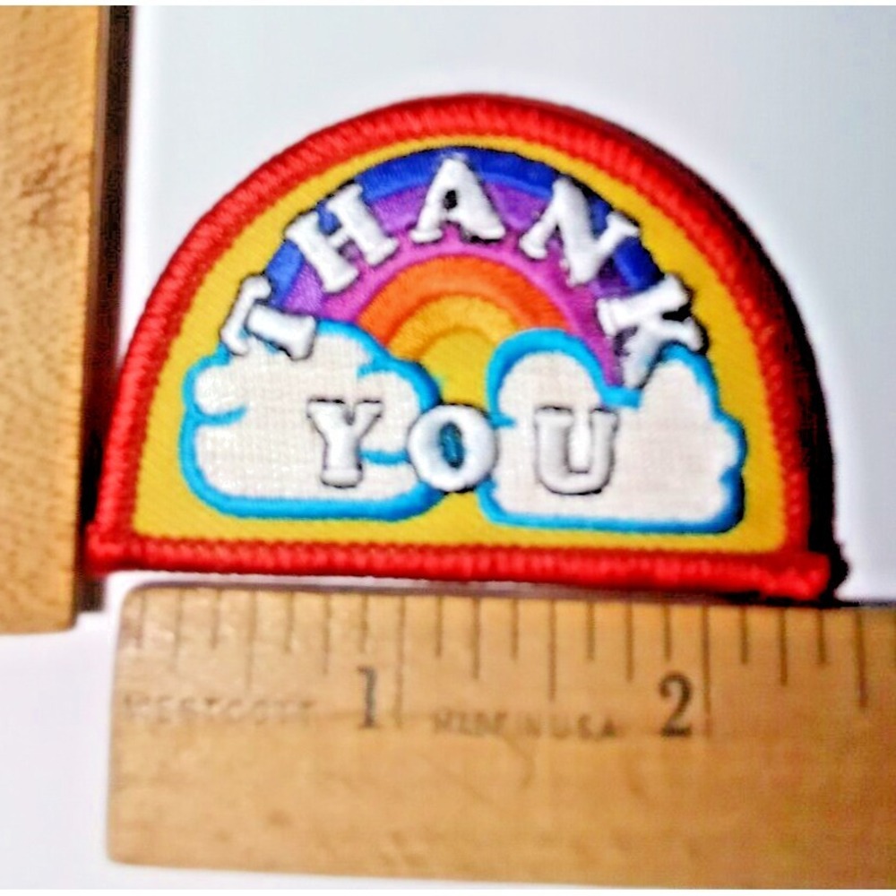 RAINBOW OVER THE CLOUDS "THANK YOU" GRATITUDE Patch